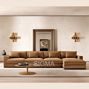 Six Sence โมเดิร์นโซฟาชุดเรียบง่ายในร่มเฟอร์นิเจอร์ Latex สามที่นั่งผ้ามุมห้องนั่งเล่นโซฟา - Product Image 1