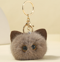 Porte-clés en peluche douce en forme de chat de dessin animé, porte-clés en peluche fait à la main, porte-clés moelleux et duveteux