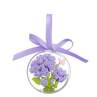 Ensembles de blocs en plastique ABS, fleurs, roses, boules de cristal, plantes, ornements, jouet éducatif DIY pour les 14 ans et plus, vente en gros