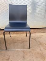 Chaise de salle à manger moderne en plastique PP avec cadre chromé, chaise de bureau