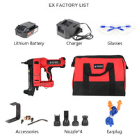 Pistolet agrafeur sans fil industriel 20V 9 Gauges, agrafeuse sans balais en acier inoxydable, batterie 4.0Ah, protection contre le feu à sec