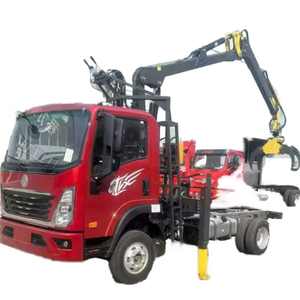 1suzu 4X2 6-10tons Cargo Tipper Truck Monte avec <span class=keywords><strong>grue</strong></span> à fusée et pince à bois - Product Image 1