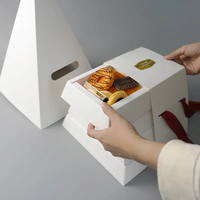Boîte alimentaire personnalisée en forme de pyramide, emballage à emporter à étages pour pâtisseries, gâteaux et plateaux de desserts