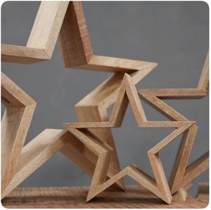 JUNJI Cá Nhân Trang Trí Nội Thất Bằng Gỗ Hình Ngôi Sao Kệ Trang Trí Nội Thất Kệ Gỗ Treo Tường - Product Image 2
