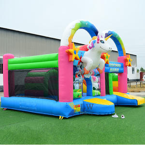 <span class=keywords><strong>2022</strong></span> colorido unicornio 5-en-1 castillo inflable para saltar Combo Slide Durable Bouncer House con tobogán para niños - Product Image 4