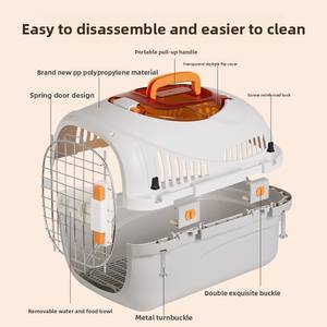 กระเป๋าใส่สัตว์เลี้ยงแบบพกพา ทรงสี่เหลี่ยม ผลิตจากพลาสติก ระบายอากาศได้ดี กันน้ำ ได้รับการรับรองจากสายการบิน ทนทาน ถอดซักได้ สำหรับแมว - Product Image 2