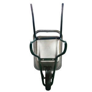 180KG Heavy Duty Construction Wheelbarrow 120L Galvanized Tray Pneumatic Wheel <b>Garden</b> Wheel Barrow Carretilla Building Farm <b>Cart</b> - Product Image 4