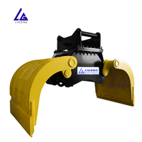 Grappin de tri non rotatif pour excavatrice, conforme CE, hydraulique, robuste, à dents durables, pour le recyclage des déchets plastiques