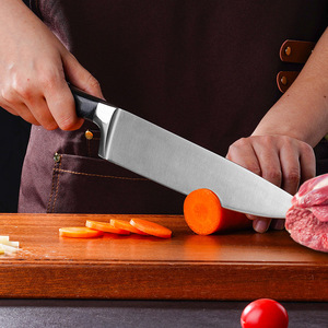 Venta al por mayor personalizado pedido a granel OEM ODM hogar Cocina de alto carbono Acero inoxidable <span class=keywords><strong>Parker</strong></span> mango de madera cuchillo de Chef - Product Image 4