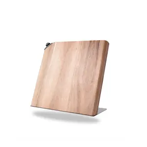Portacoltelli di alta qualità con magnete portacoltelli magnetico in legno di Acacia portautensili magnetico in legno massello con affilacoltelli