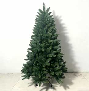 Sapin de Noël épais floqué de 210 cm (7 pieds) en PE et PVC, avec charnières, de qualité supérieure, pour intérieur - Product Image 1