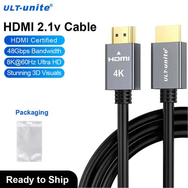 ULT-unite Full HD 4K 3D HDMI 2.0 Cable 3m HDMI Cabo 4K 18Gbps Gold Plated Video HDMI Cable for Smart TV Monitor