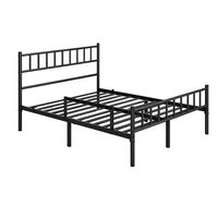 Cadre de lit en fer noir minimaliste pour dortoir, appartement, chambre - Cadre de lit en fer renforcé
