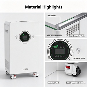 Sistema <span class=keywords><strong>di</strong></span> Accumulo Energetico Tutto in Uno per Campeggio all'Aperto, AC220V 8KWh 16KWh, Batteria Solare LiFePO4 con Inverter e Controller Integrati - Product Image 3