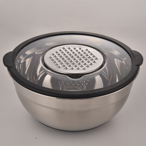 Set di Ciotole <span class=keywords><strong>Fungho</strong></span> in Acciaio Inox da 1.5-3.0-5.0 Qt con 3 Grattugie, Coperchi Ermetici e Base in Silicone - Ecologico e Lavabile in Lavastoviglie - Product Image 4