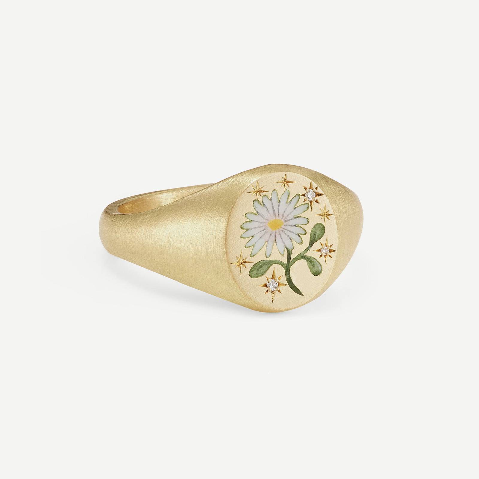 Anillo de margarita de oro