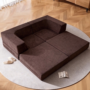 Sofá Cama Plegable de Tela con Espuma Viscoelástica Modular, Compresión al Vacío, Esponja de Lujo 2 en 1, Sofá Comprimido Tipo Burbuja para Sala de Estar - Product Image 1