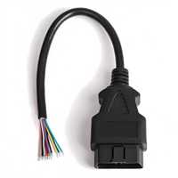 Kabel Ekstensi OBD2 16 Pin Male Female, Kabel Diagnostik 50cm, Adaptor Panel PVC untuk Pemindai Komputer Mobil Elektronik