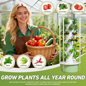 Torre Hidropónica Vertical <span class=keywords><strong>de</strong></span> 9 Niveles con Marco <span class=keywords><strong>de</strong></span> Luz LED |   Sistema Acuapónico Comercial <span class=keywords><strong>para</strong></span> Agricultura Vertical - Product Image 3