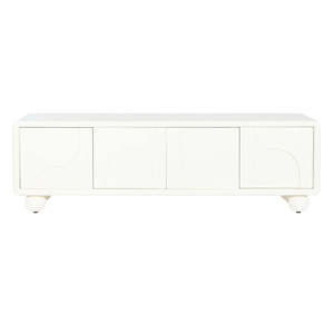MDF <b>TV</b> <b>UNIT</b> 160X37X50 4 DOORS 3D <b>WHITE</b> - Product Image 3