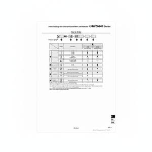 SMC Pneumatics Manómetro de presión Manual Variante Servicio de cumplimiento - Product Image 1