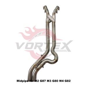 Système d'échappement X-Pipe Vortex Performance S58 en acier inoxydable poli miroir pour M3 G80 M4 G82 3.0T 2021-2024 - Product Image 4