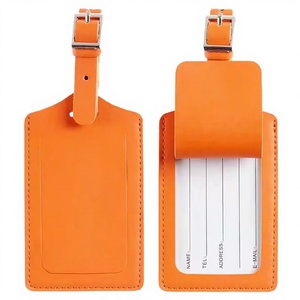 Étiquettes de bagage en cuir PU blanc à motif géométrique, personnalisables avec logo, tendance, pour la vente en gros, accessoires de voyage, étiquette de valise - Product Image 2