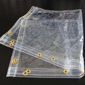 Bâche en PVC transparent imperméable avec oeillets facile à transporter en verre souple pour couverture de plante de serre pour jardin de hangar de fleurs de <span class=keywords><strong>terrasse</strong></span> - Product Image 1