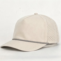 Casquette en nylon perforée au laser, non structurée, classique, à 5 panneaux, vierge, avec cordon, de haute qualité, personnalisable, fabriquée en usine BSCI