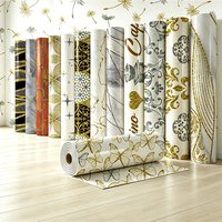 Wallpaper Bunga Tahan Air Modern Tempel Sendiri untuk Dekorasi Dinding Kamar Tidur Bahan XPE/PVC