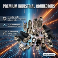 Connecteur de boîte de jonction électrique Linconn M12 étanche IP66, mâle/femelle, à vis, 3, 4, 5, 8 broches