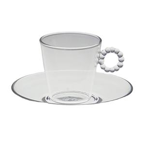 Ensemble <span class=keywords><strong>tasse</strong></span> <span class=keywords><strong>à</strong></span> <span class=keywords><strong>thé</strong></span> et soucoupe <span class=keywords><strong>en</strong></span> <span class=keywords><strong>verre</strong></span> borosilicate <span class=keywords><strong>transparent</strong></span> personnalisé fabriqué <span class=keywords><strong>à</strong></span> la main résistant <span class=keywords><strong>à</strong></span> la chaleur avec poignée unique - Product Image 1