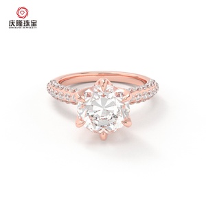 Diamond Band <b>Ring</b> Women Wedding Lab Grown Diamond IGI Certified PT950 Double <b>Rings</b> for <b>Couple</b> Party & Anniversary Classic - Product Image 4