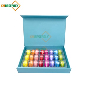 Tùy Chỉnh 24 Pcs Sang Trọng <span class=keywords><strong>Macaron</strong></span> Cứng Nhắc Các Tông Hộp Quà Tặng Với Từ Đóng Cửa Nắp Cho Món Tráng Miệng Giấy Bao Bì Hộp - Product Image 3