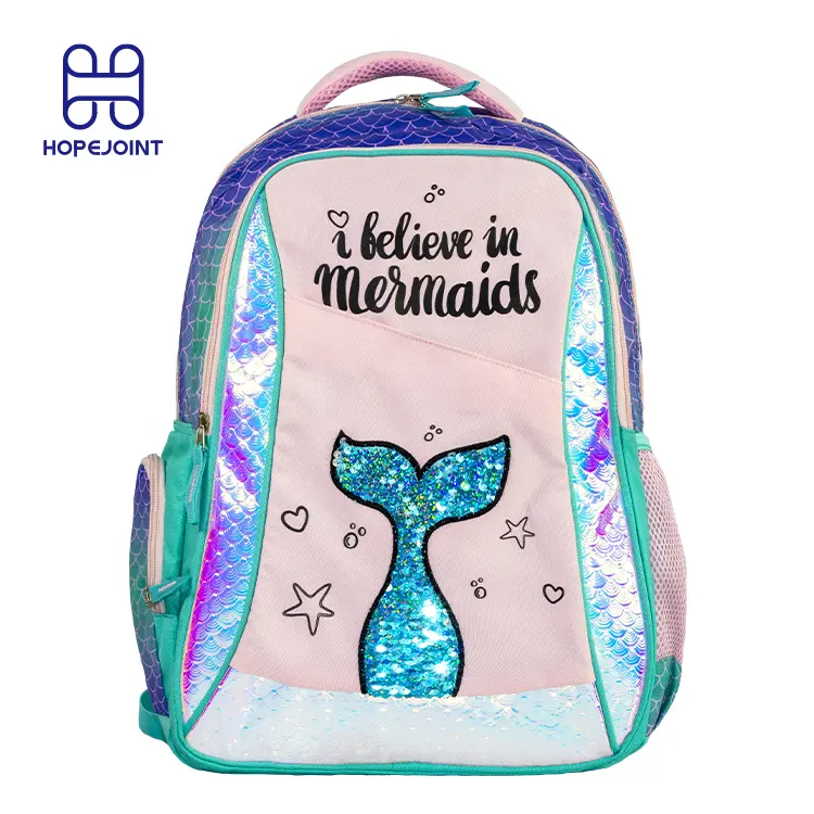 New design sequin shiny mermaid mochila laptop backpack school book bags for girls