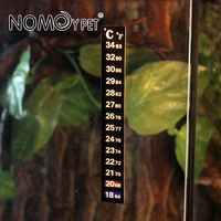 NOMOY PET Stiker Termometer Reptil Tempel Bulat/Persegi Panjang untuk Akuarium NFF-72 Persegi Panjang NFF-73 Bulat