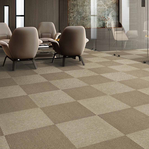 Dalles de moquette de bureau de luxe écologiques antidérapantes en polypropylène commercial 50x50 cm à boucles carrées, motif puzzle moderne - Product Image 2