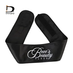 Écharpe enveloppante en satin personnalisée Bandeau en satin pour femmes noires Cheveux enveloppants ajustables en soie pour dormir