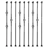 Accessoires de rampe d'escalier moderne en fer forgé pour extérieur, poteau de garde-corps torsadé à fixation au sol, installation facile, étanche pour balcon