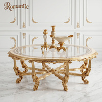 Ensemble de canapés de luxe de style turc, faits à la main, écologiques, en bois sculpté doré champagne, avec table basse en verre pour appartement