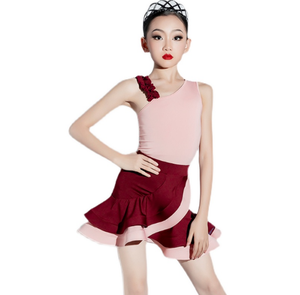 Conjuntos profesionales de trajes de <span class=keywords><strong>baile</strong></span> latino para niñas Competiciones infantiles Ropa de actuación para prácticas de <span class=keywords><strong>baile</strong></span> y competiciones - Product Image 2