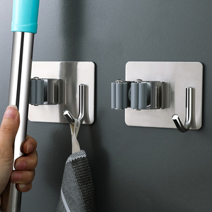جديد نمط محتملة الحائط ممسحة هوك المنظم رفوف مكنسة و الفولاذ المقاوم للصدأ سيليكون حامل ممسحة الرف هوك - Product Image 2