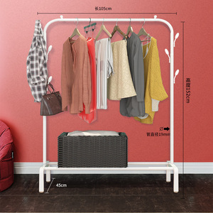 Perchero de pie con doble barra, estante de almacenamiento que ahorra espacio con ruedas para organizar el dormitorio del hogar - Product Image 3