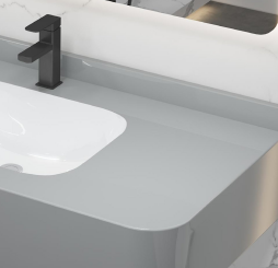 Гостиничные Шкафы для ванной комнаты с двойной раковиной и плавающие столики с зеркалом - Product Image 3