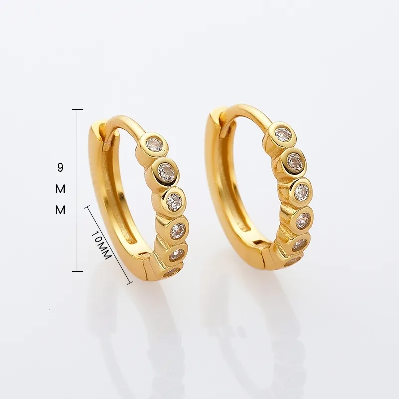 Hoyon 14K Solid Yellow Gold White Color Piercings Earlobe Clip-On Earrings Fine jewellery Piercing Jewelry Stud Earring