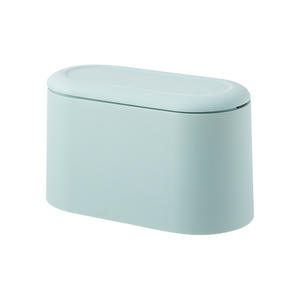 Poubelle portable de style scandinave et japonais avec couvercle escamotable, petite poubelle de bureau en plastique coloré, boîte de rangement - Product Image 5