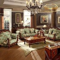Ensemble de canapés en tissu de style européen 123, combinaison pour salon, style américain, grand appartement résidentiel, bois massif sculpté, haut de gamme