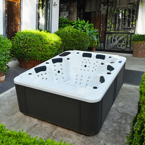 2025 Bigeer estilo moderno precio de fábrica 2017 acrílico blanco Whirlpool <span class=keywords><strong>Balboa</strong></span> al aire libre Spa bañera de hidromasaje rectángulo escurridor independiente - Product Image 6