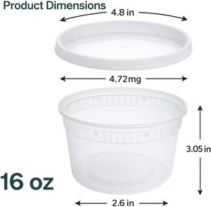 บรรจุภัณฑ์พลาสติกสำหรับใส่ผลไม้สลัดแบบใช้แล้วทิ้งพร้อมฝาปิด - Product Image 2