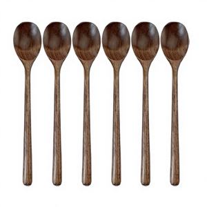 Cuillère à dessert en bois d'acacia naturel de haute qualité, personnalisable, moderne, luxueuse, lavable au lave-vaisselle, écologique, à prix avantageux, en promotion - Product Image 1